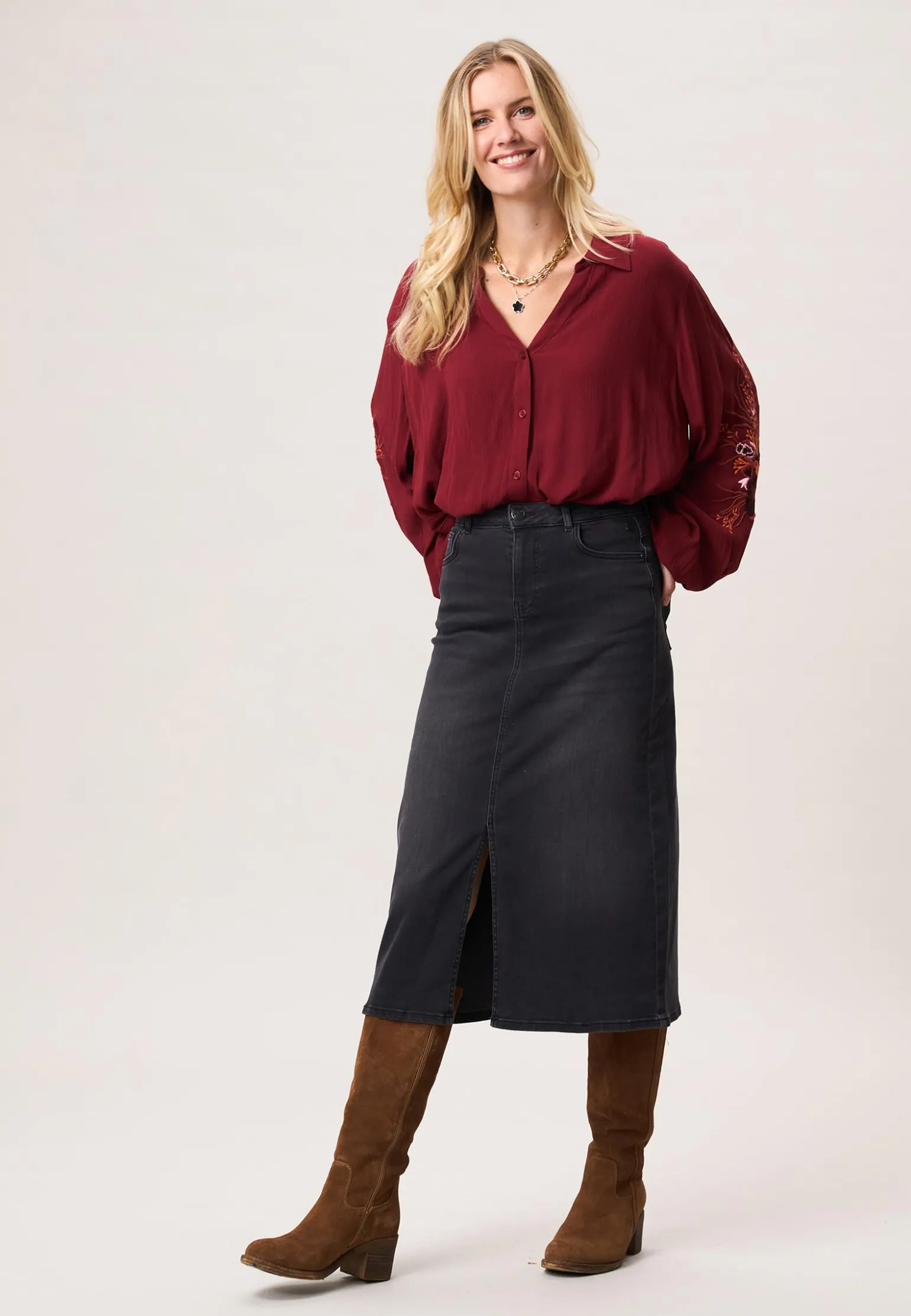 Hot Miss Etam Rok denim zwart Grijs