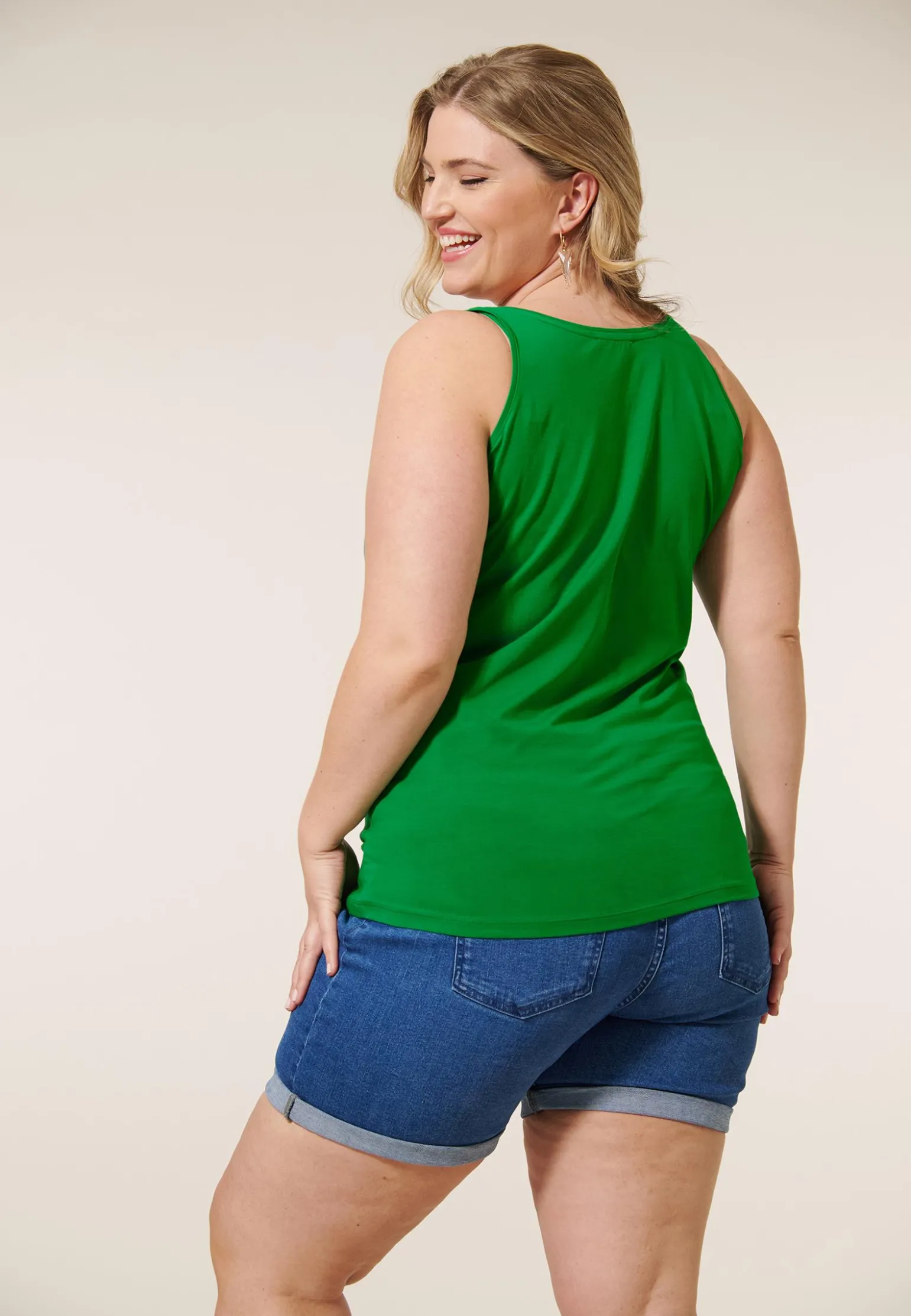 Outlet Miss Etam Singlet groen Jelly bean green