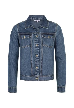 Online Miss Etam Spijkerjack borduur blauw Medium denim