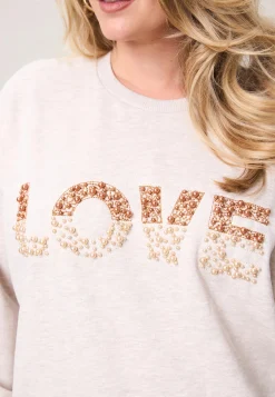 Online Miss Etam Sweater creme parel detail Light sand