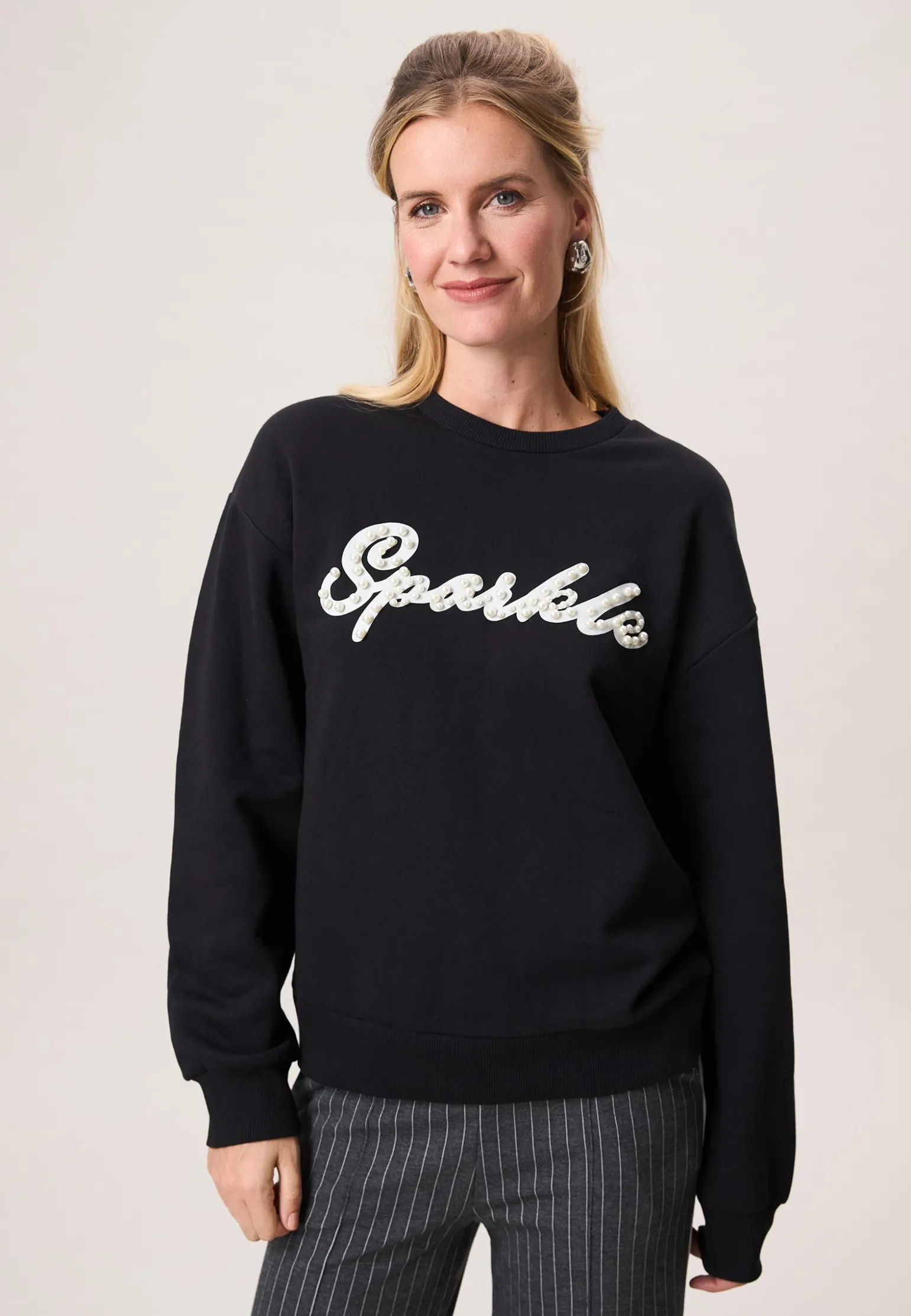 Online Miss Etam Sweater parel detail Zwart