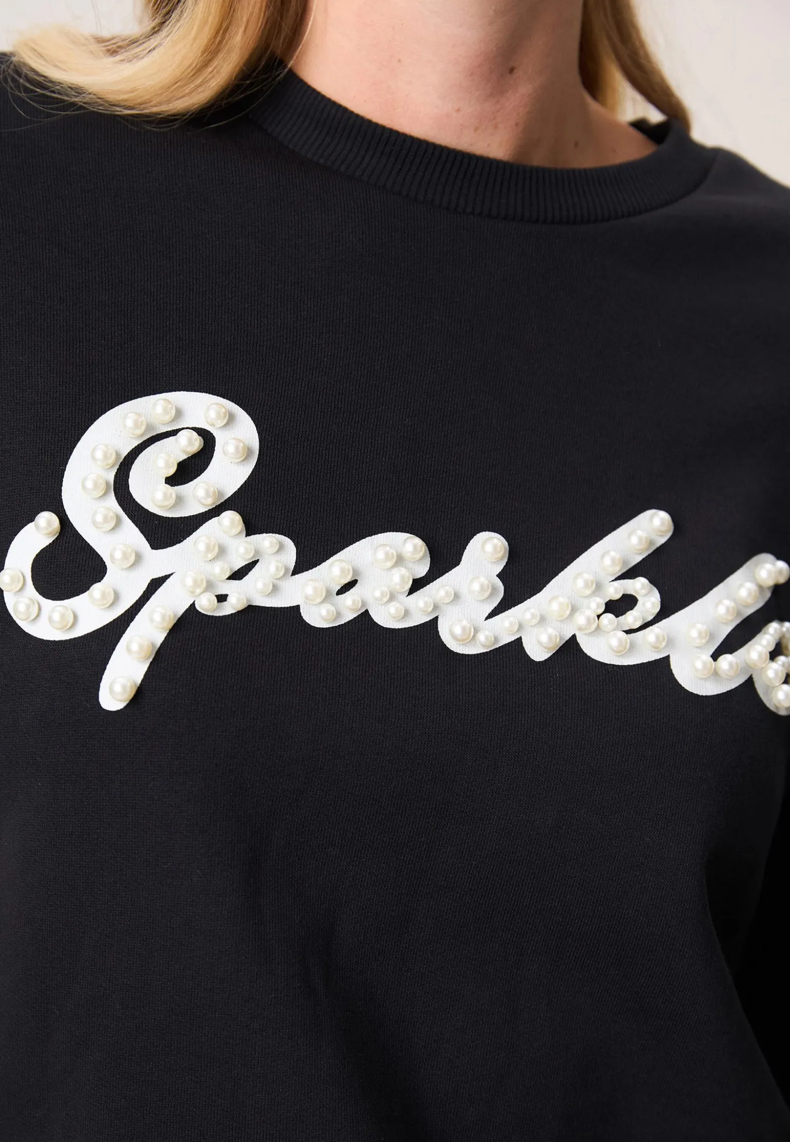 Online Miss Etam Sweater parel detail Zwart