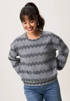 Outlet Miss Etam Sweater print grijs Multi grey