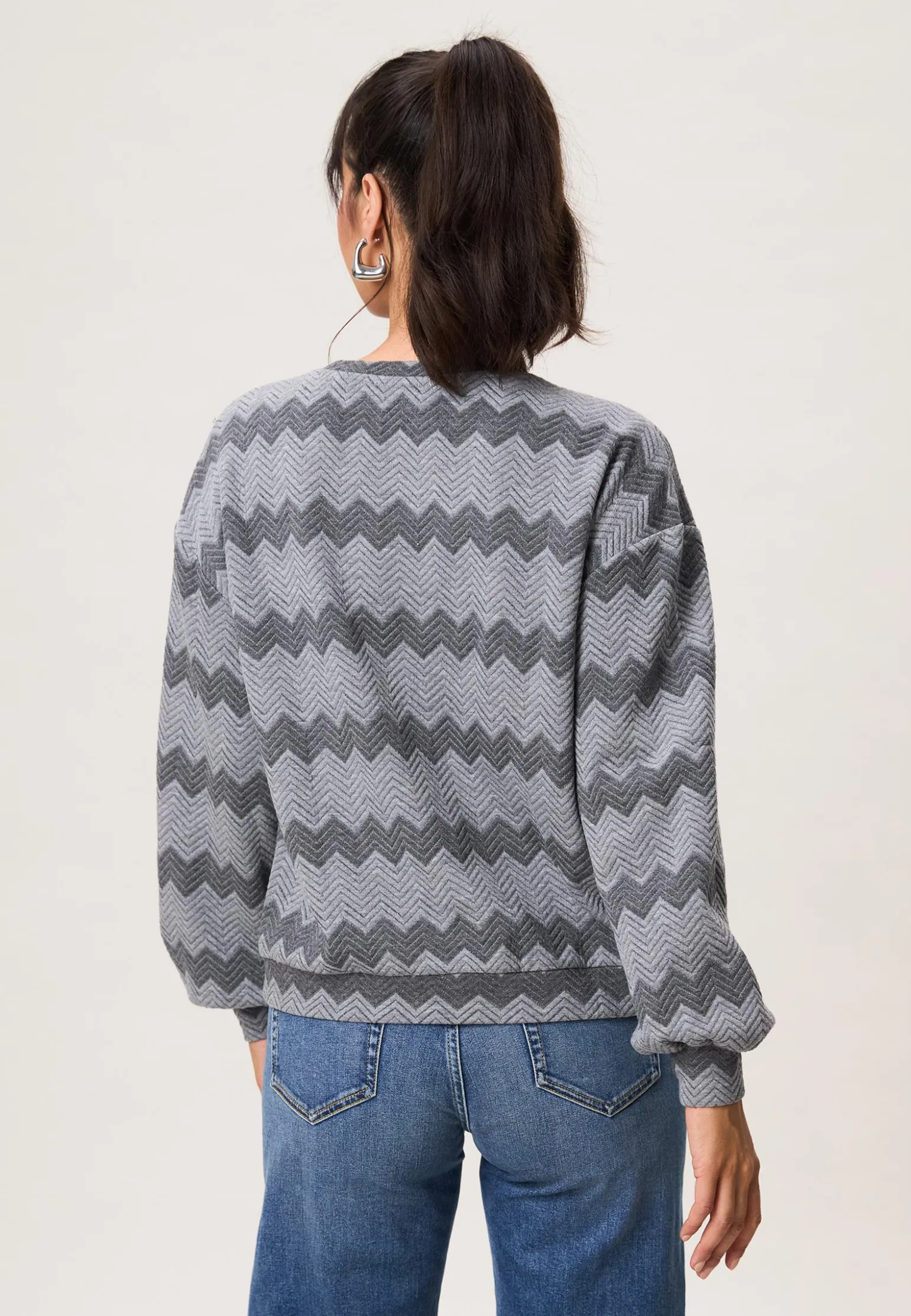 Outlet Miss Etam Sweater print grijs Multi grey