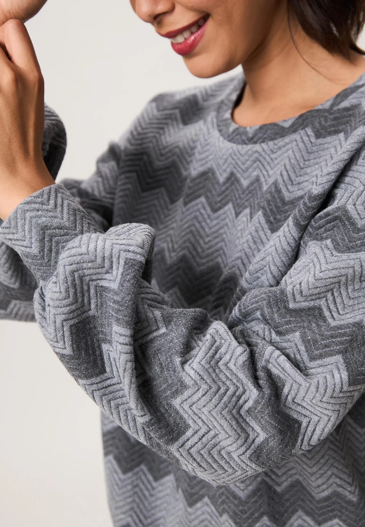 Outlet Miss Etam Sweater print grijs Multi grey