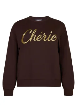 New Miss Etam Sweater tekst bruin Coffee