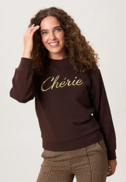 Best Miss Etam Sweater tekst bruin Coffee