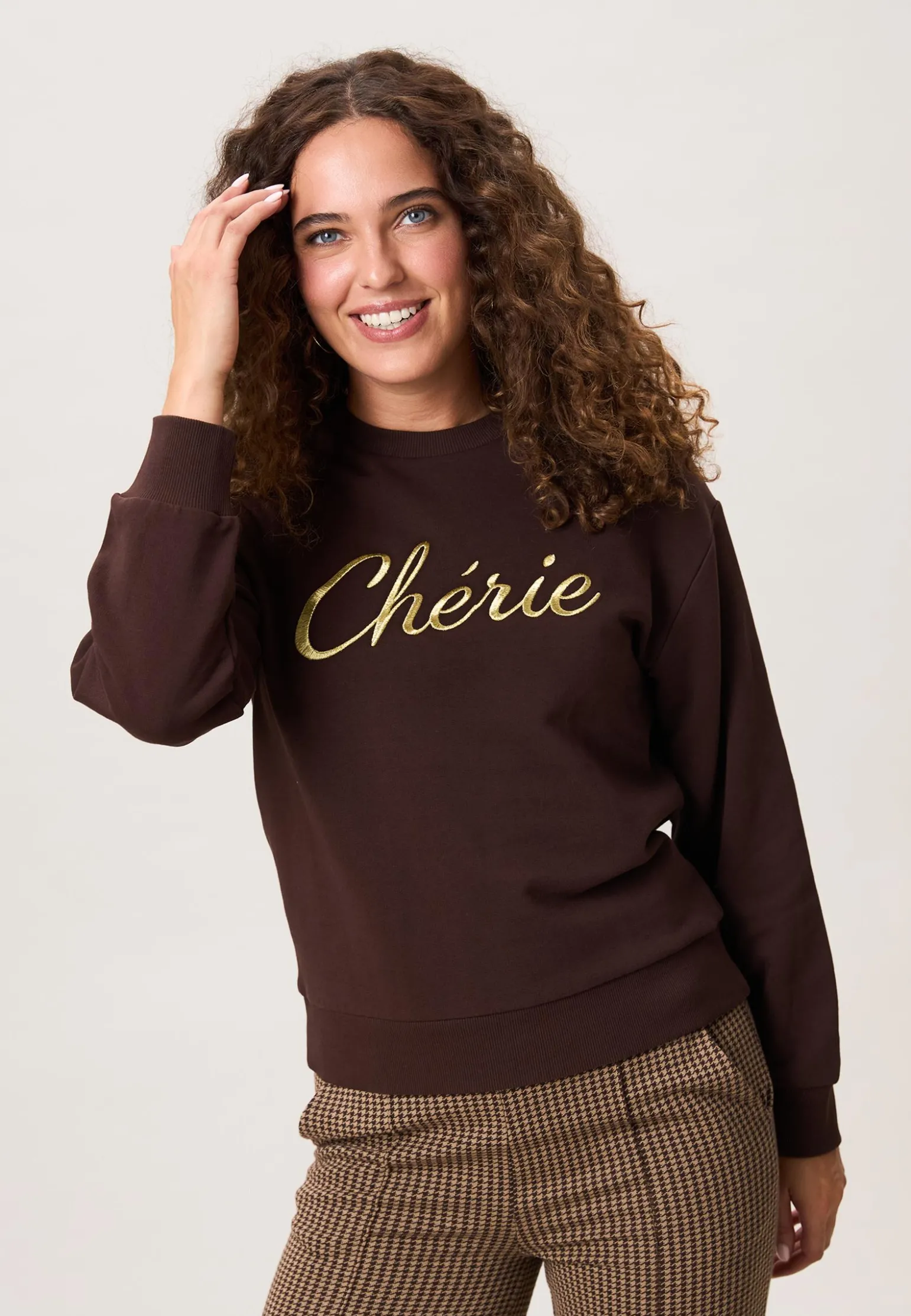 Best Miss Etam Sweater tekst bruin Coffee