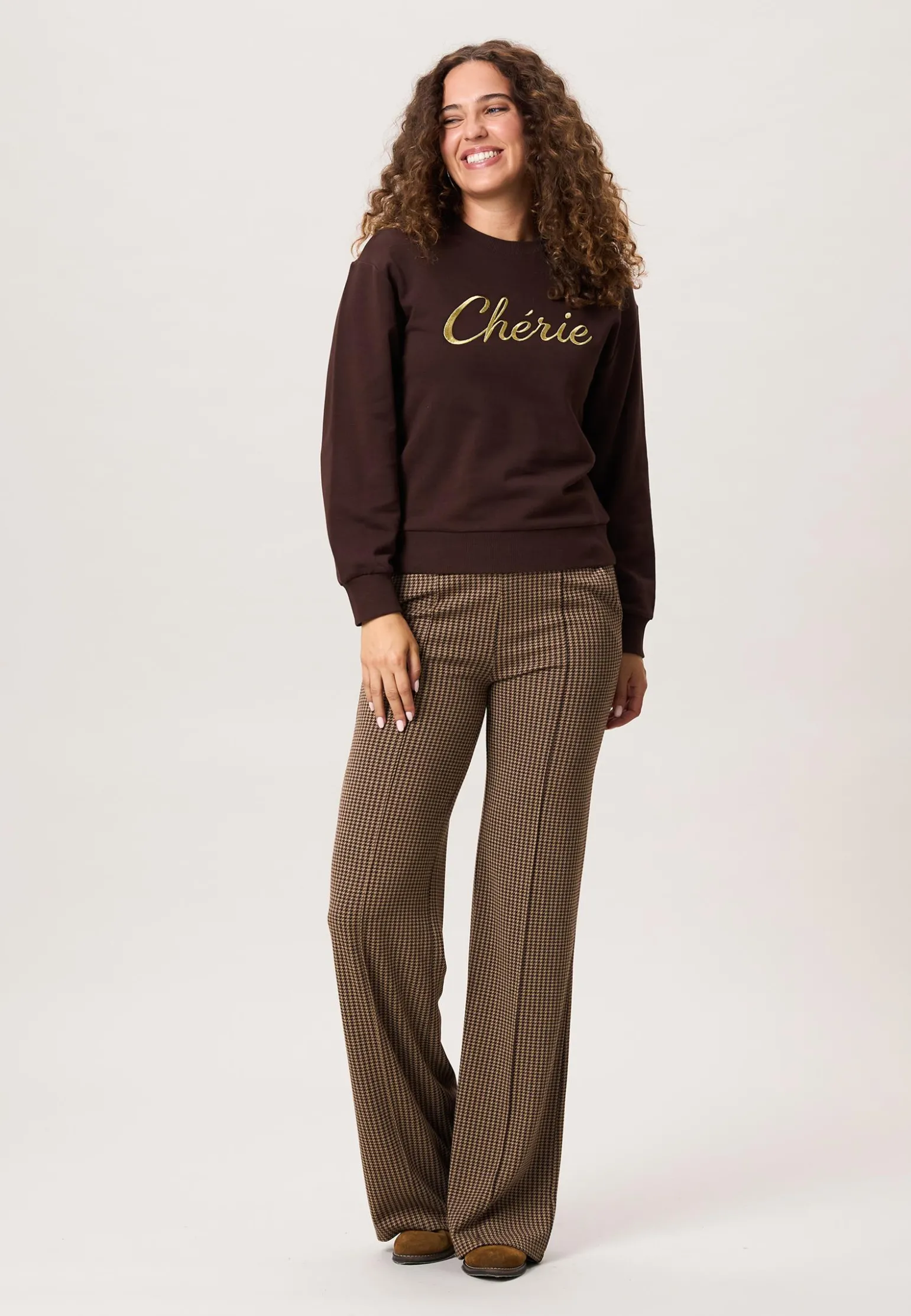 Best Miss Etam Sweater tekst bruin Coffee