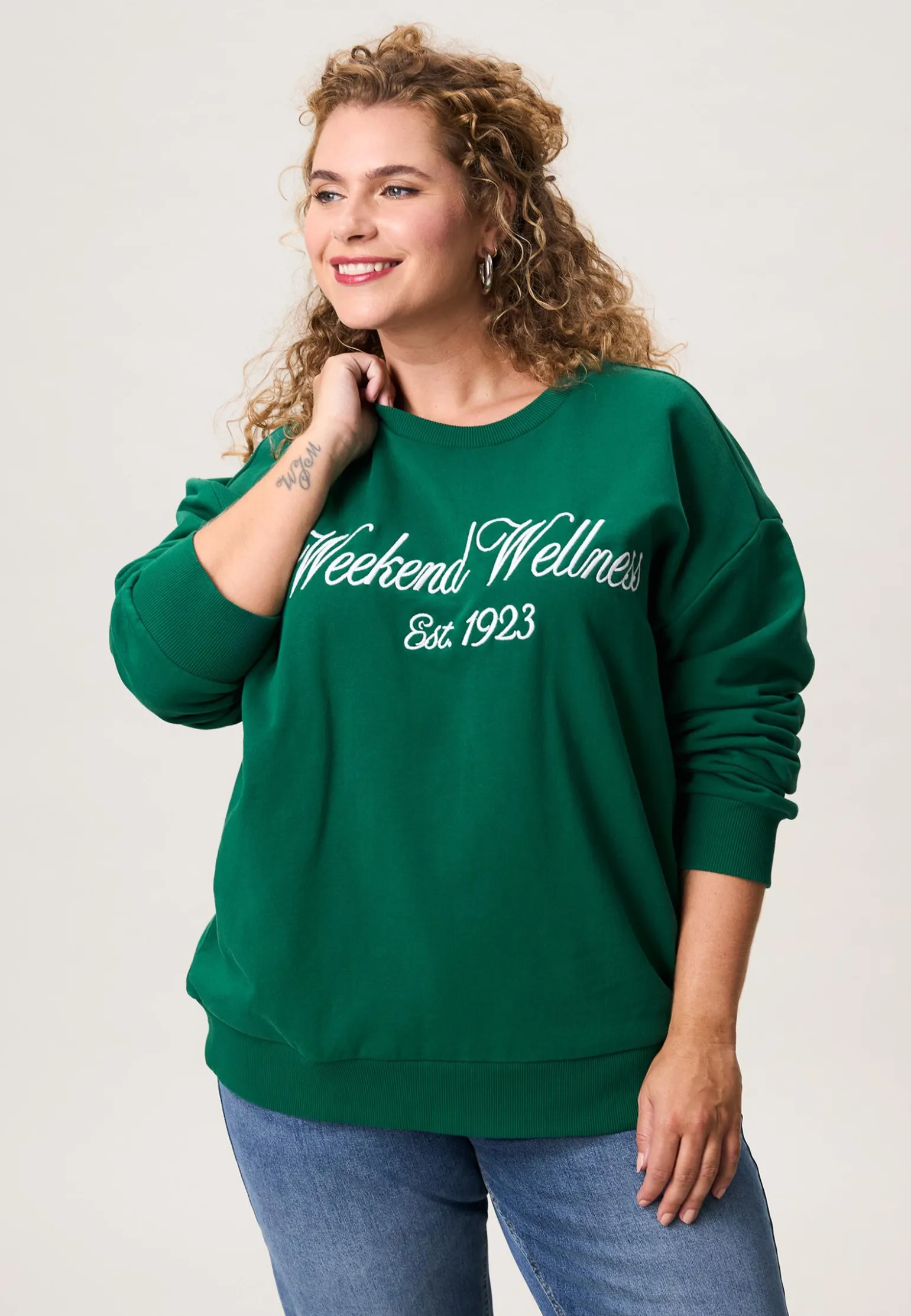 Clearance Miss Etam Sweater tekst groen Multi Emerald