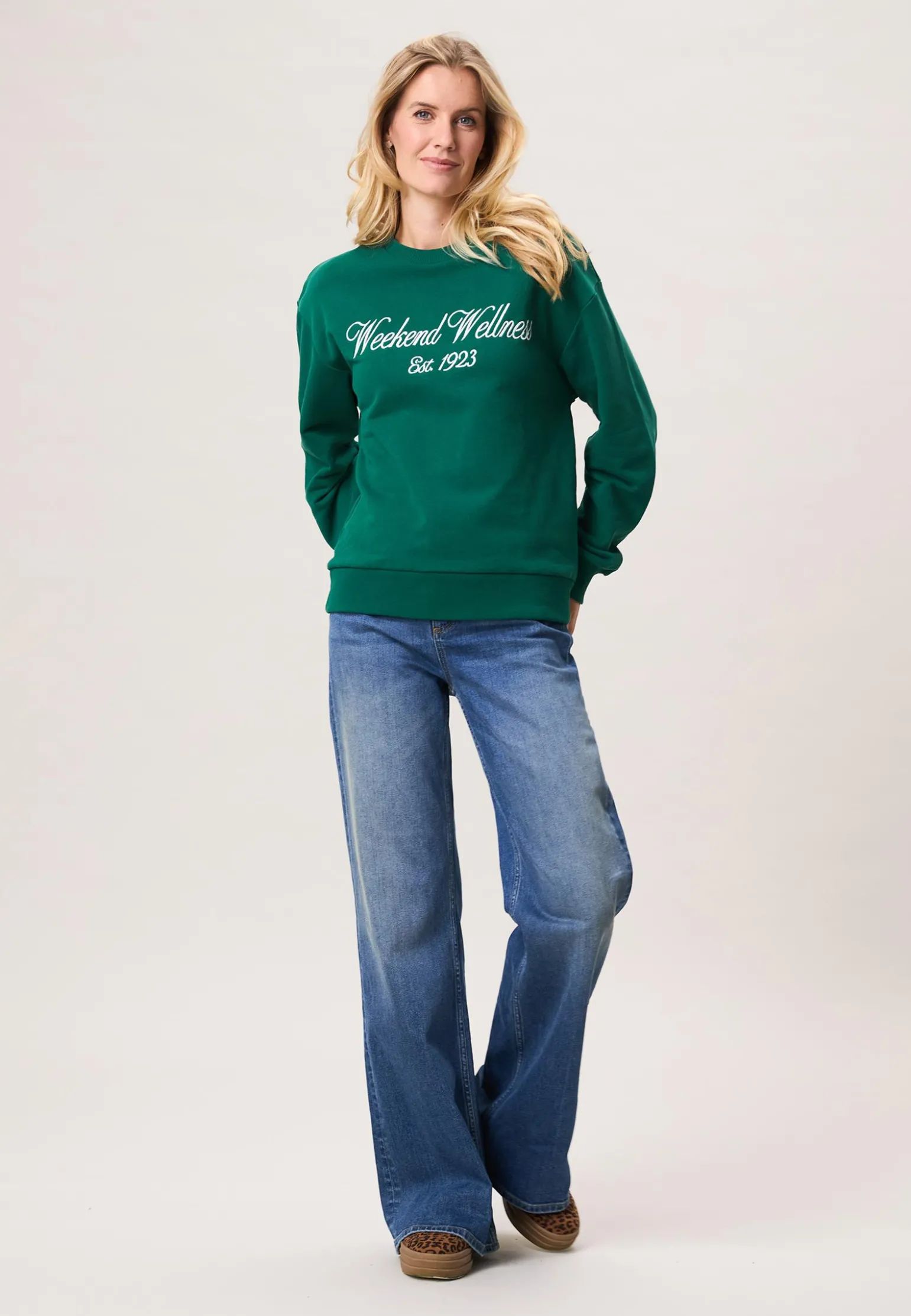 Miss Etam Sweater tekst groen Multi Emerald