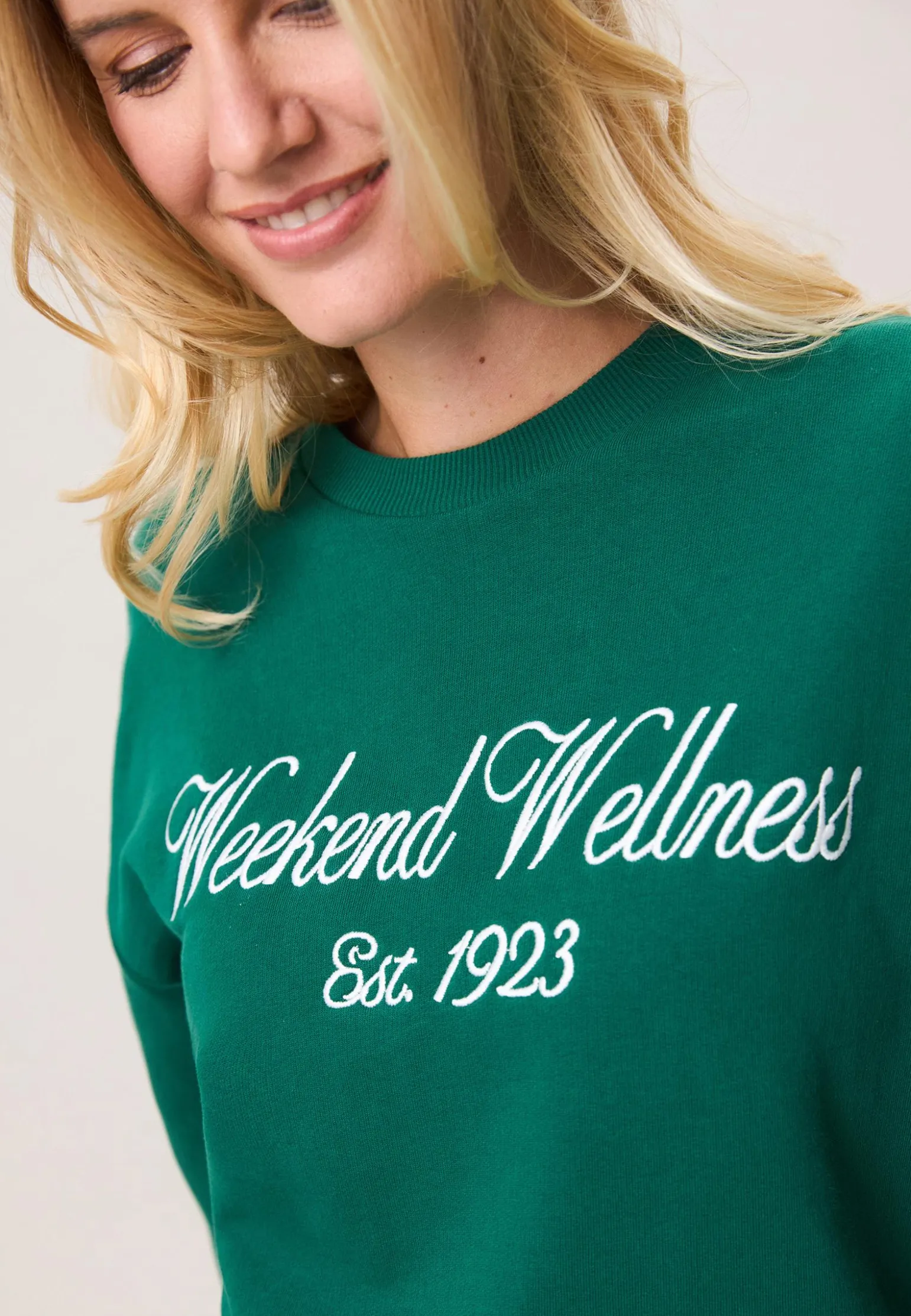 Miss Etam Sweater tekst groen Multi Emerald