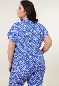 Sale Miss Etam Top print blauw Multi kobaltblauw