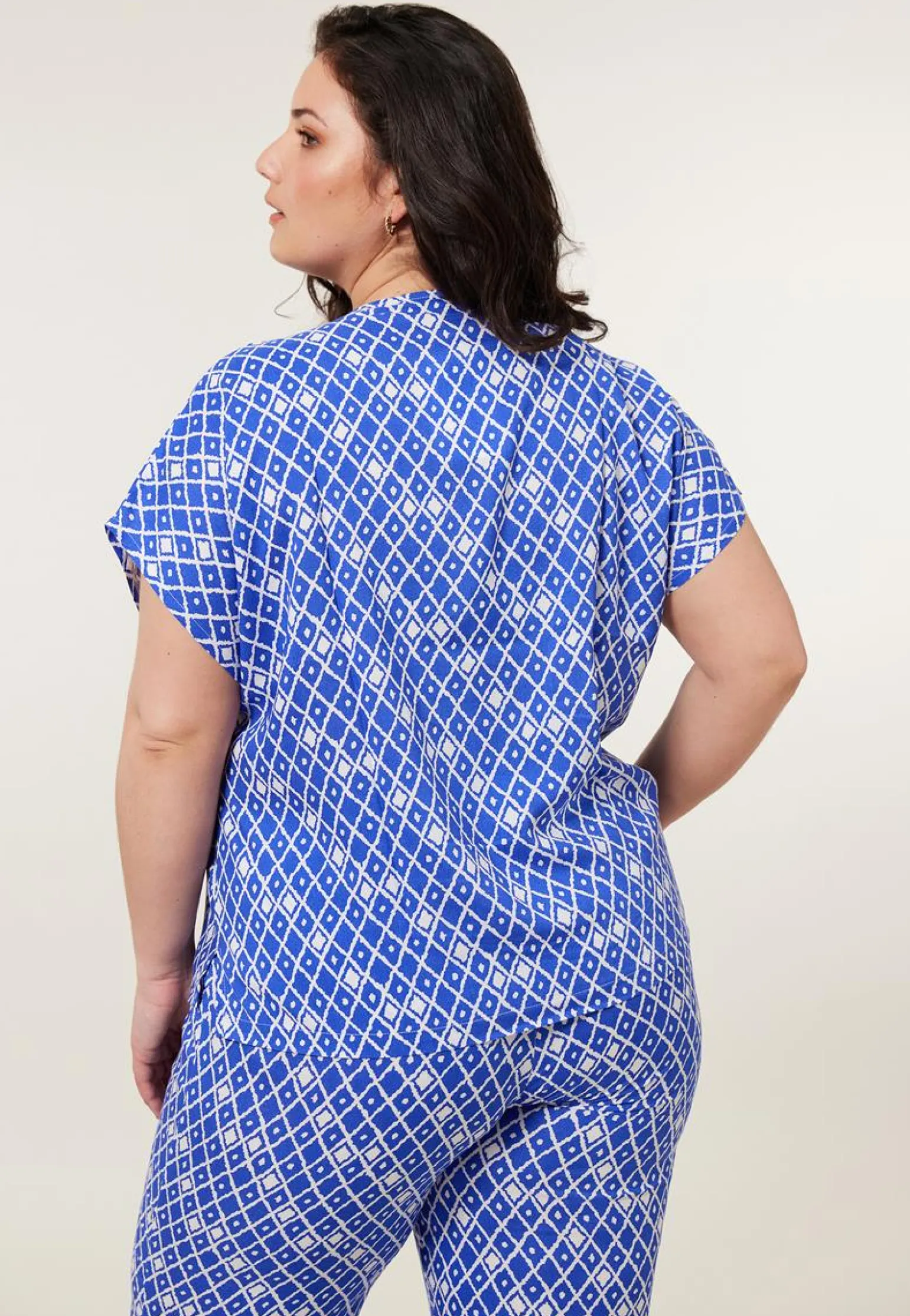 Sale Miss Etam Top print blauw Multi kobaltblauw
