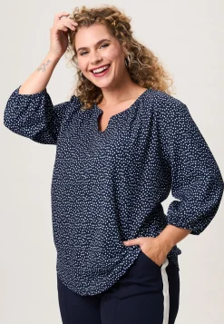 New Miss Etam Top print blauw Multi dark blue off white