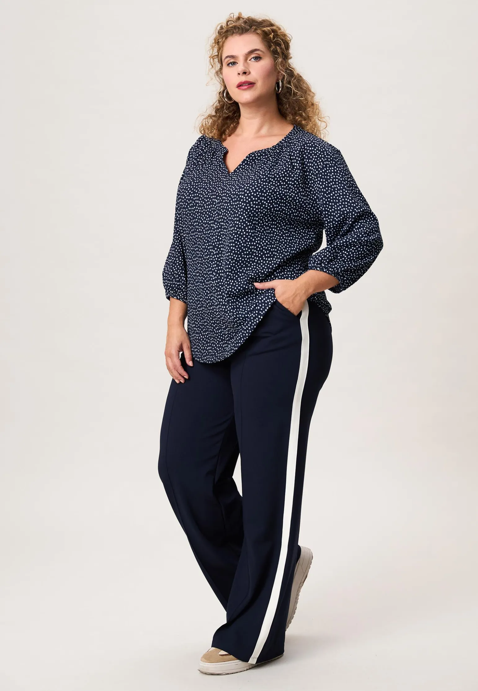 New Miss Etam Top print blauw Multi dark blue off white