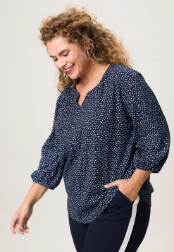 New Miss Etam Top print blauw Multi dark blue off white