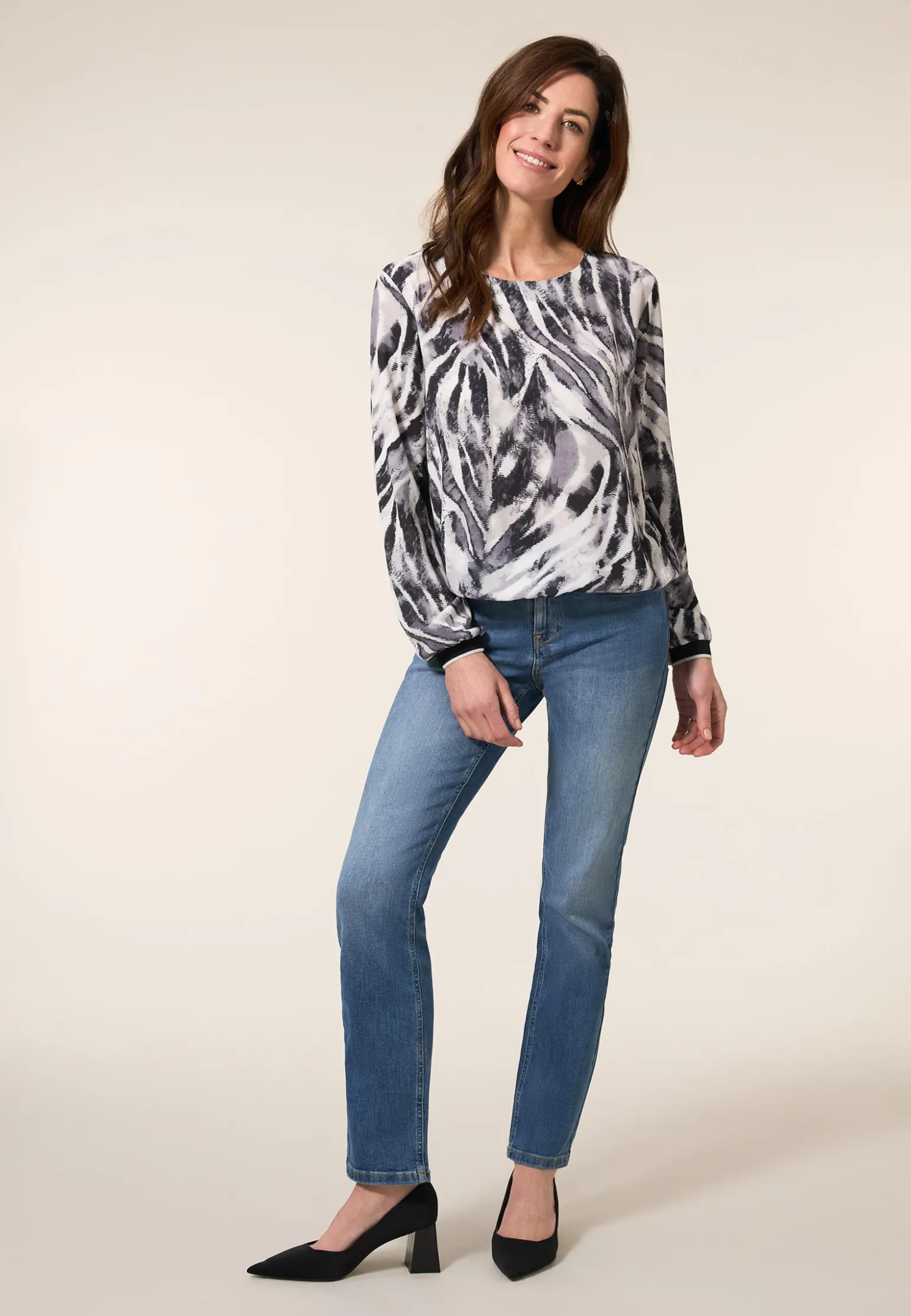 Best Miss Etam Top print grijs Multi grey