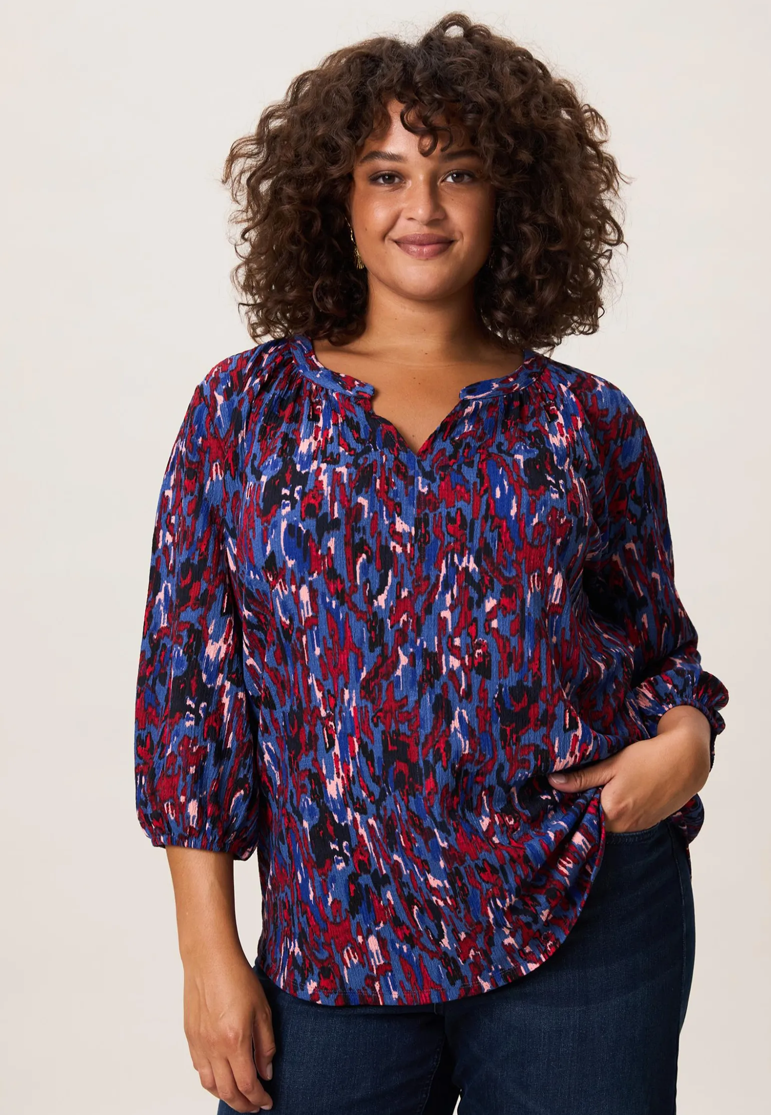 Online Miss Etam Top print rood blauw Multi rood