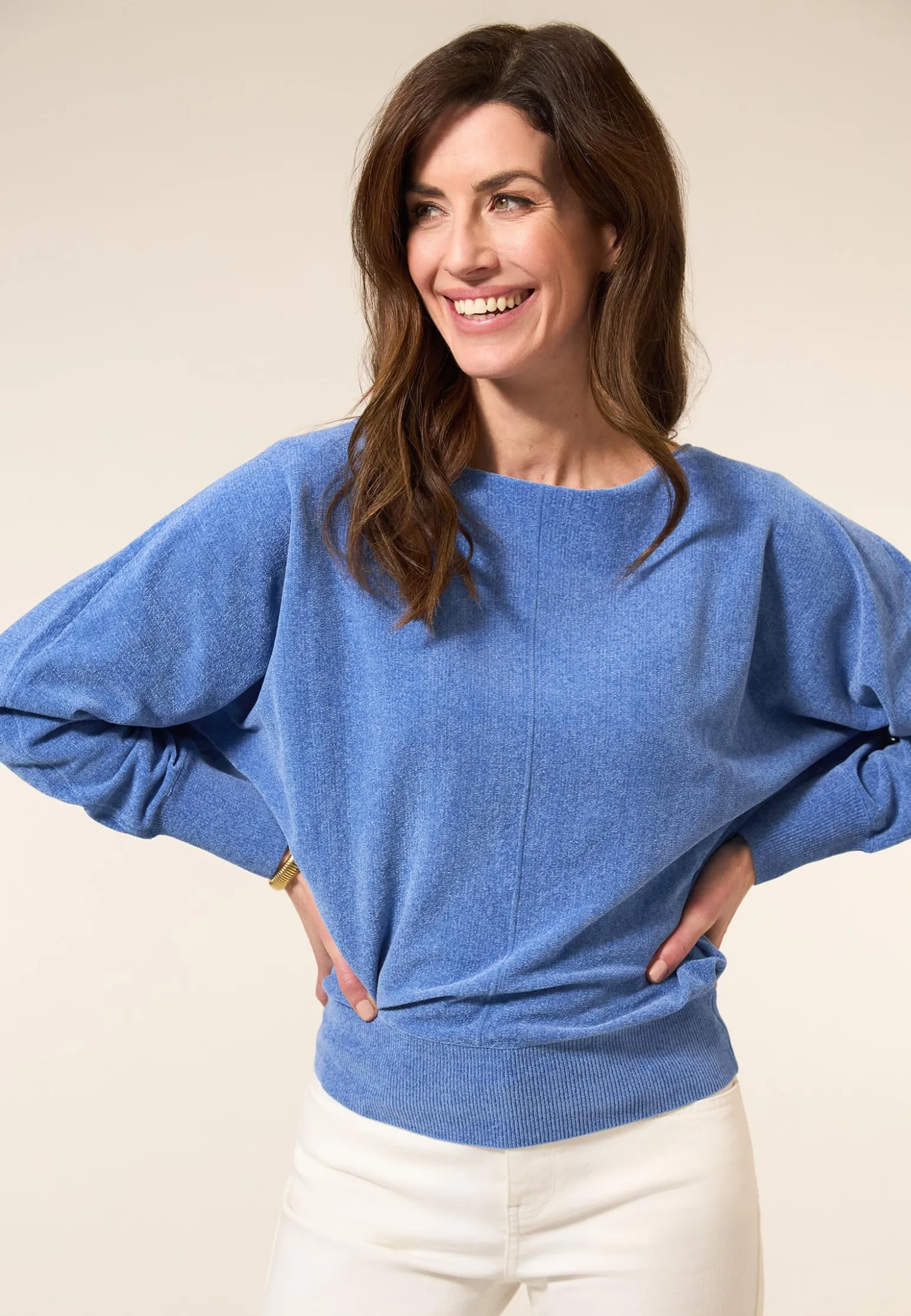 Online Miss Etam Trui chenille blauw Pacific blue