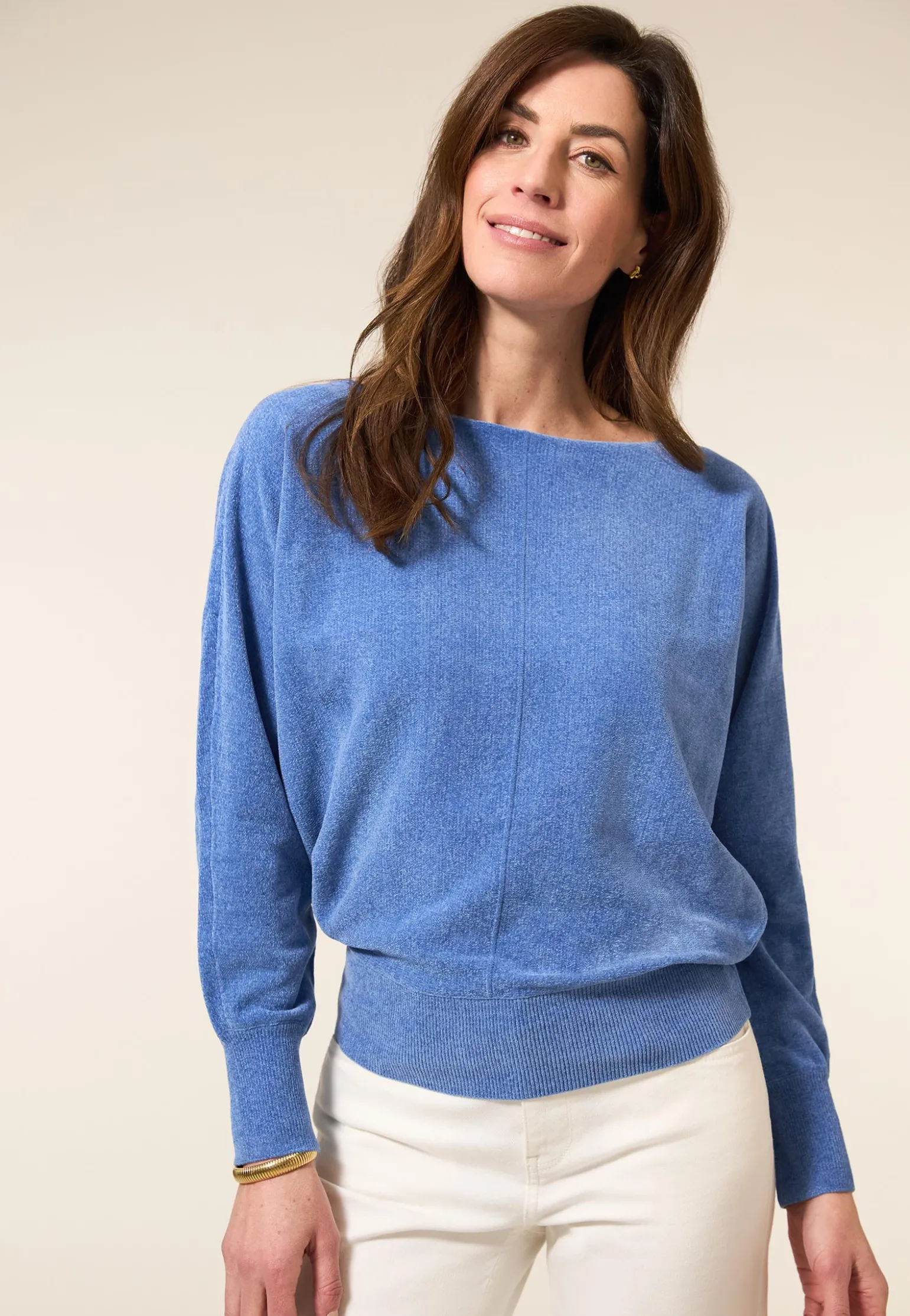 Online Miss Etam Trui chenille blauw Pacific blue