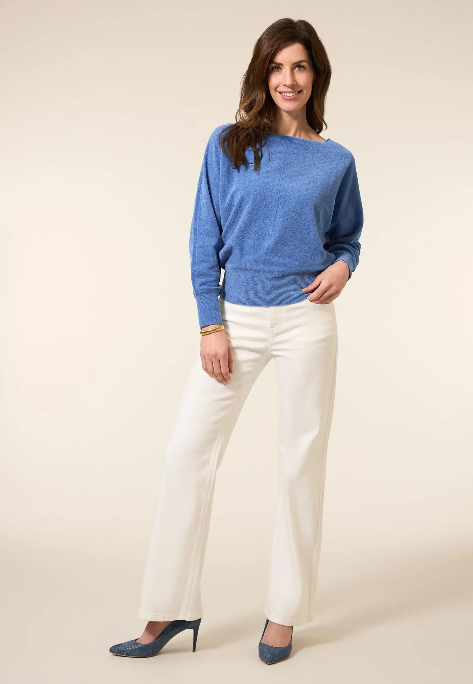 Online Miss Etam Trui chenille blauw Pacific blue