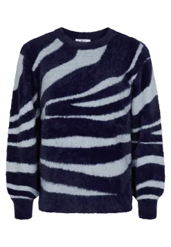 Clearance Miss Etam Trui harig blauw Multi delphi blue