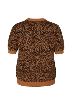 Hot Miss Etam Trui korte mouw print bruin Multi camel