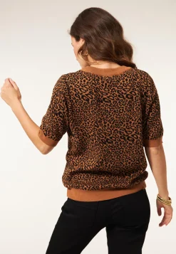 Discount Miss Etam Trui korte mouw print bruin Multi camel