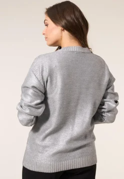 Online Miss Etam Trui metallic grijs Multi silver