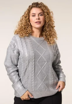 Best Miss Etam Trui metallic grijs Multi silver