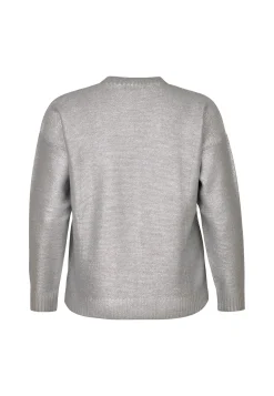 Best Miss Etam Trui metallic grijs Multi silver