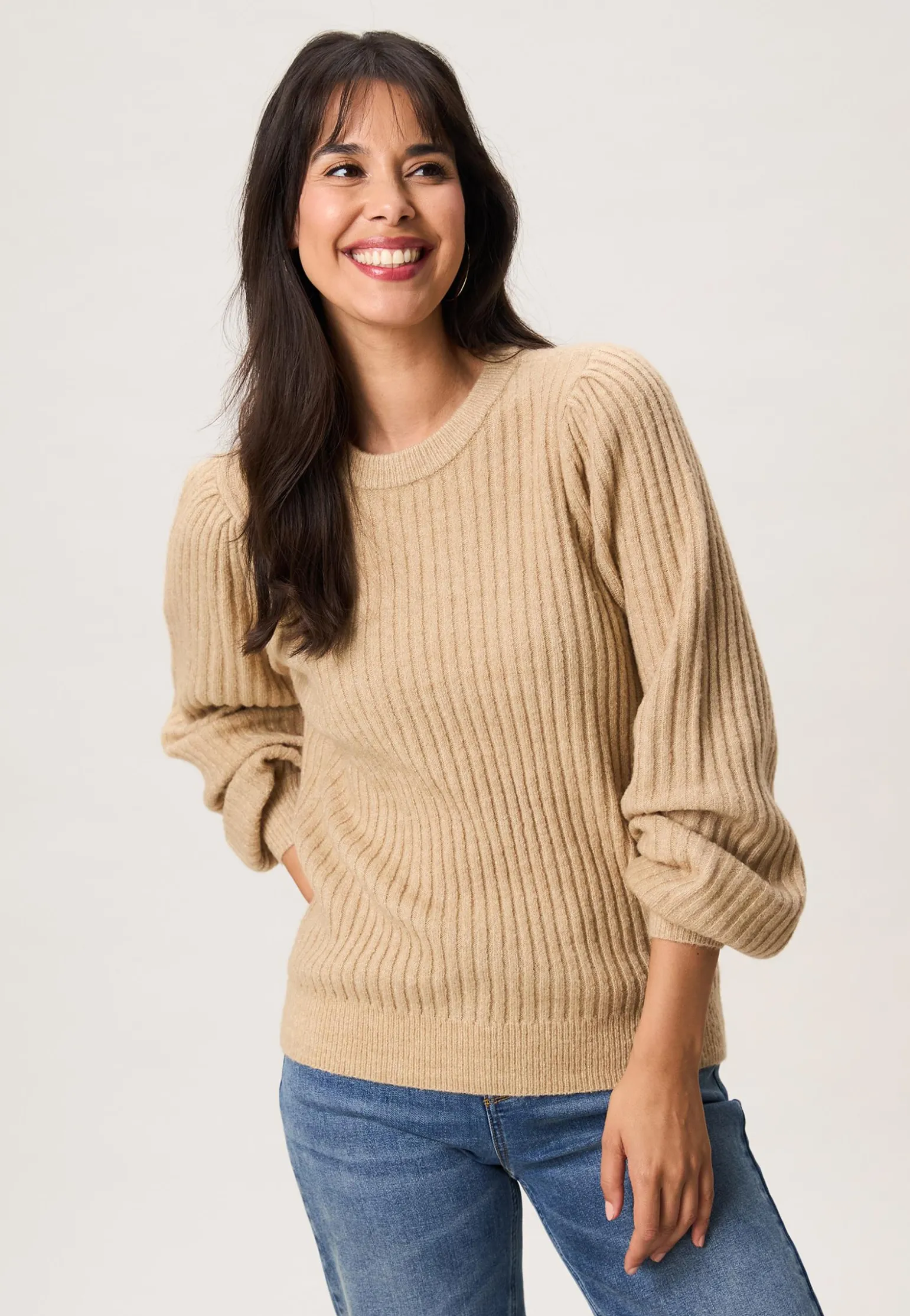 New Miss Etam Trui rib beige Sand melange