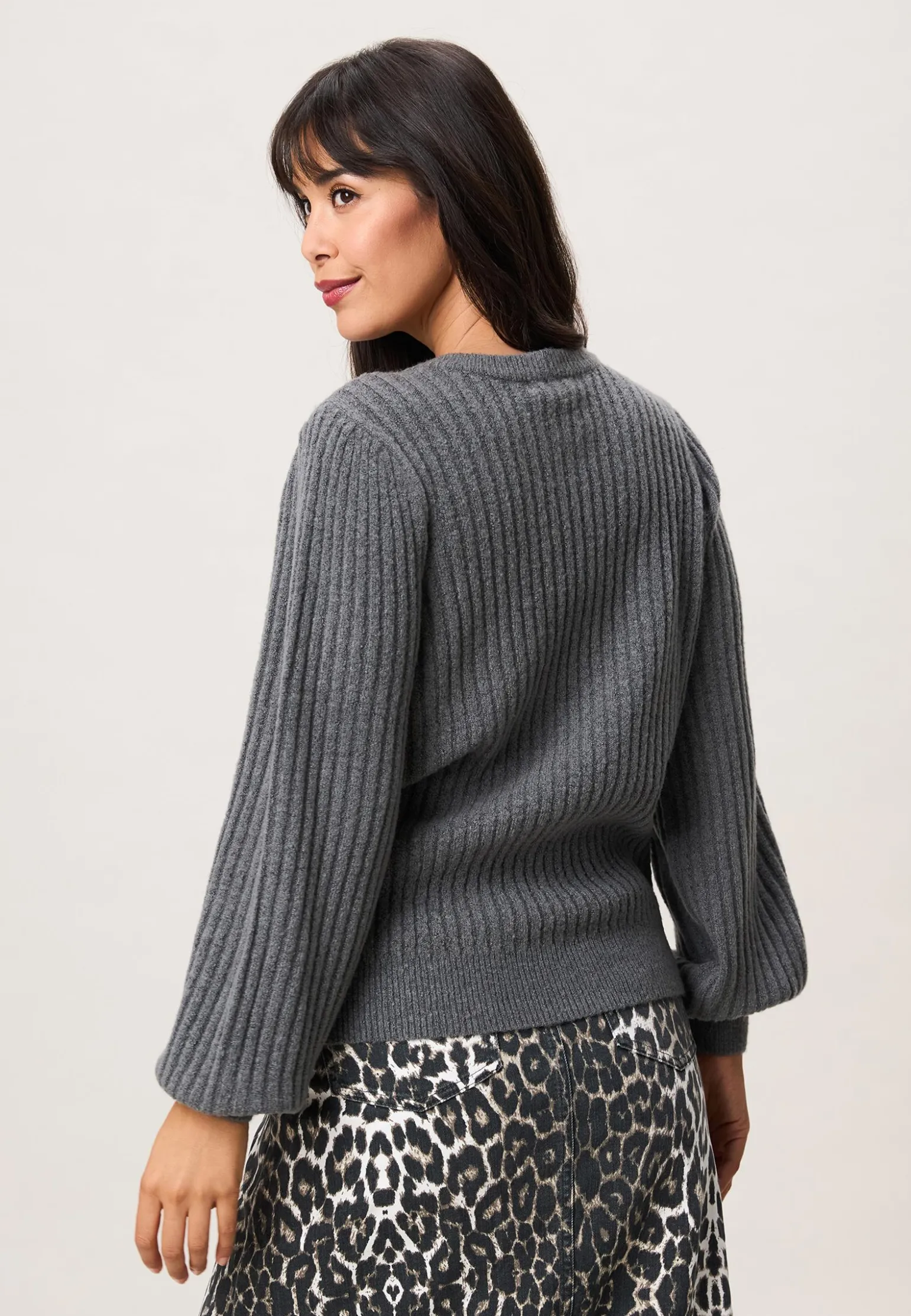 New Miss Etam Trui rib grijs Grey melange