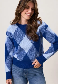 Clearance Miss Etam Trui ruit blauw Multi blauw