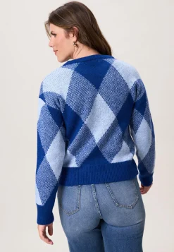 Clearance Miss Etam Trui ruit blauw Multi blauw