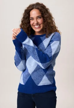Sale Miss Etam Trui ruit blauw Multi blauw