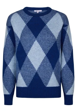 Sale Miss Etam Trui ruit blauw Multi blauw