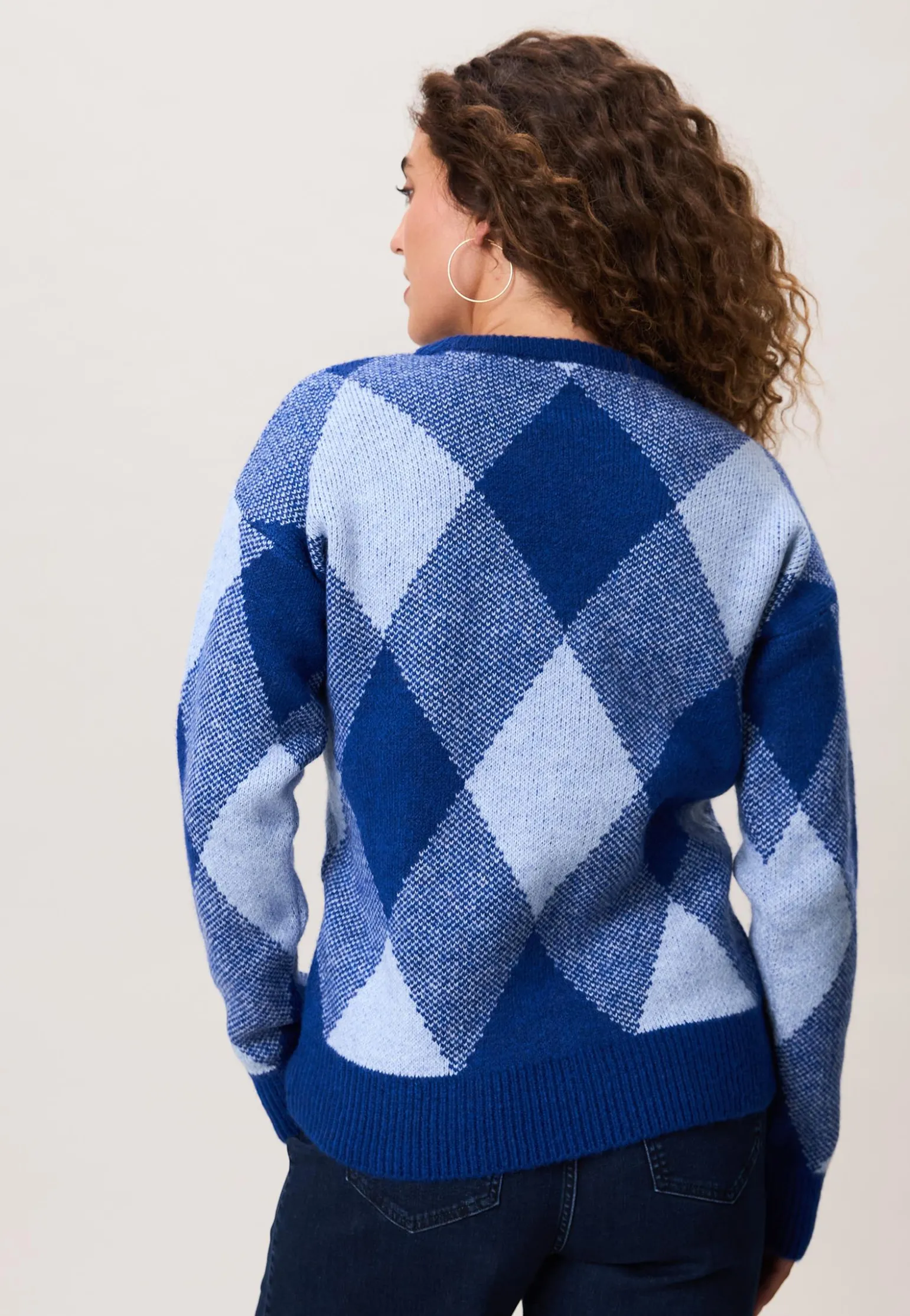 Sale Miss Etam Trui ruit blauw Multi blauw