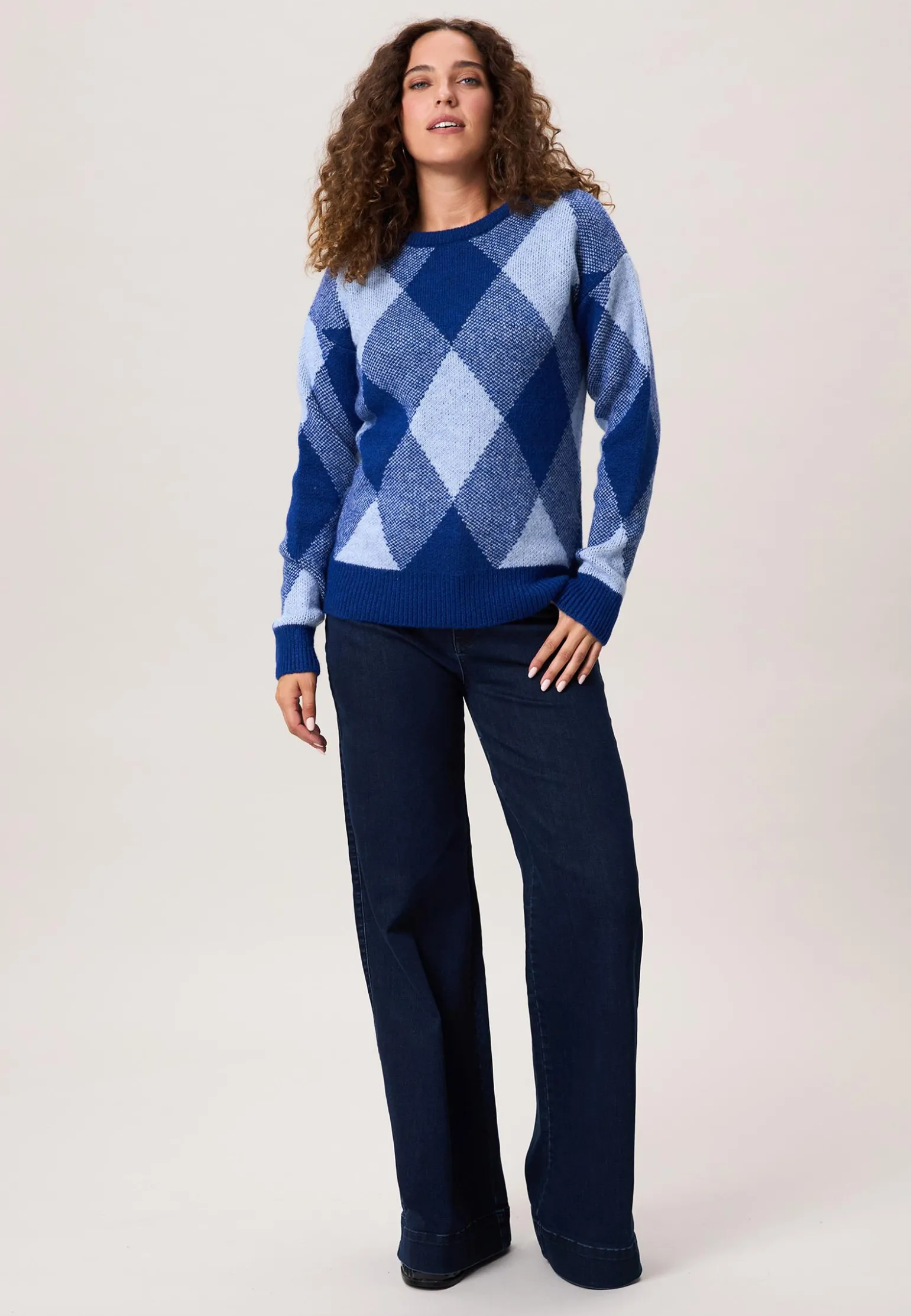 Sale Miss Etam Trui ruit blauw Multi blauw
