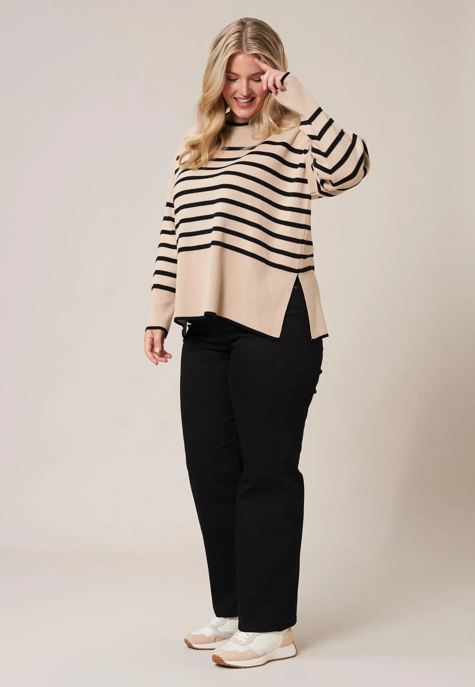 Online Miss Etam Trui streep zwart Multi zwart
