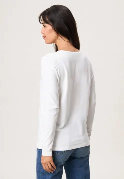 Online Miss Etam T-shirt lange mouw wit Off white