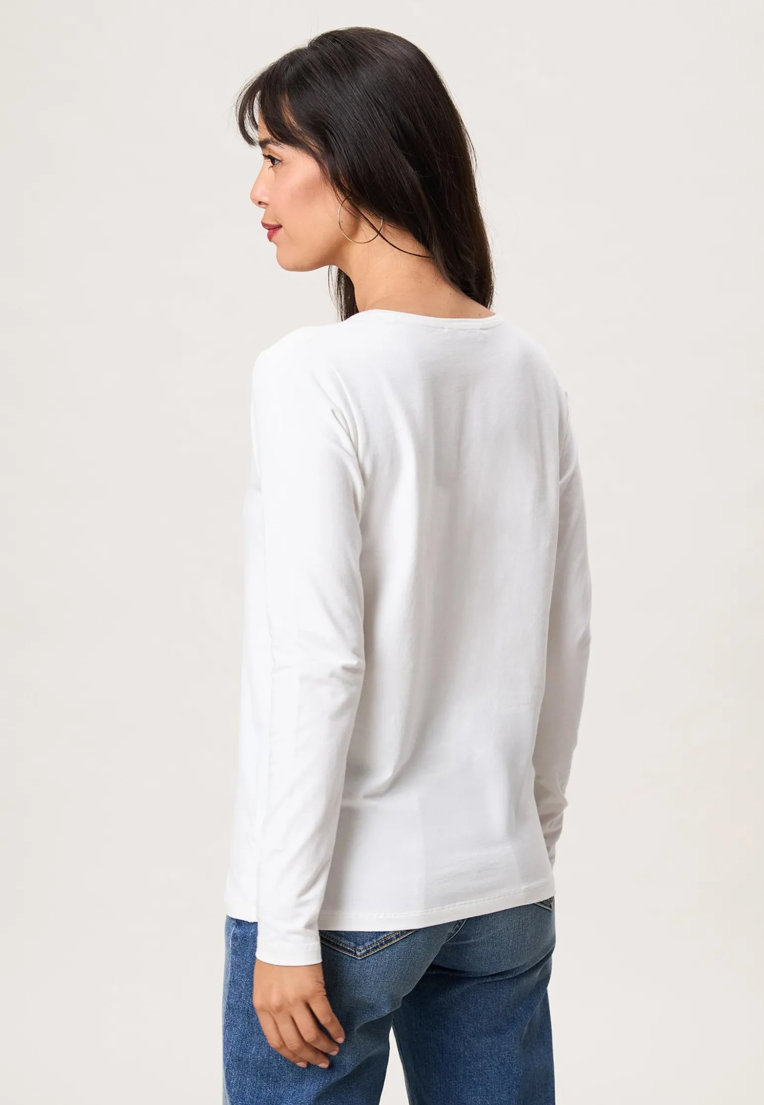 Online Miss Etam T-shirt lange mouw wit Off white