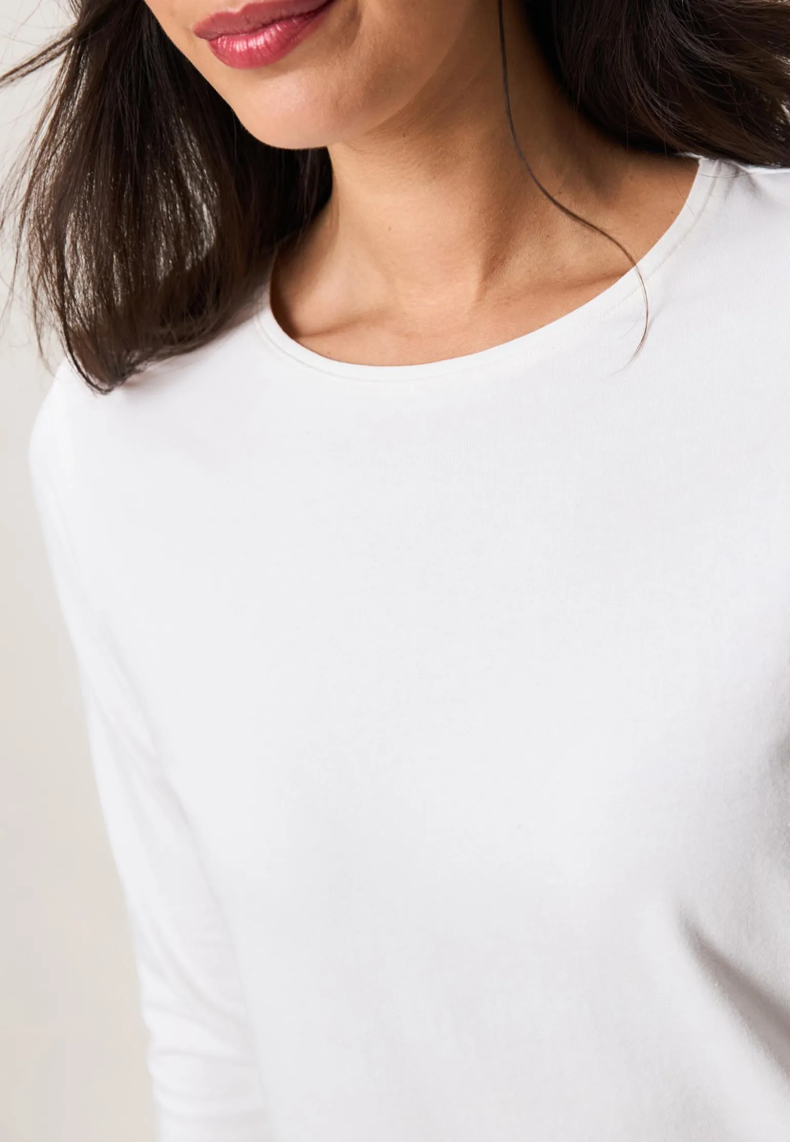 Online Miss Etam T-shirt lange mouw wit Off white