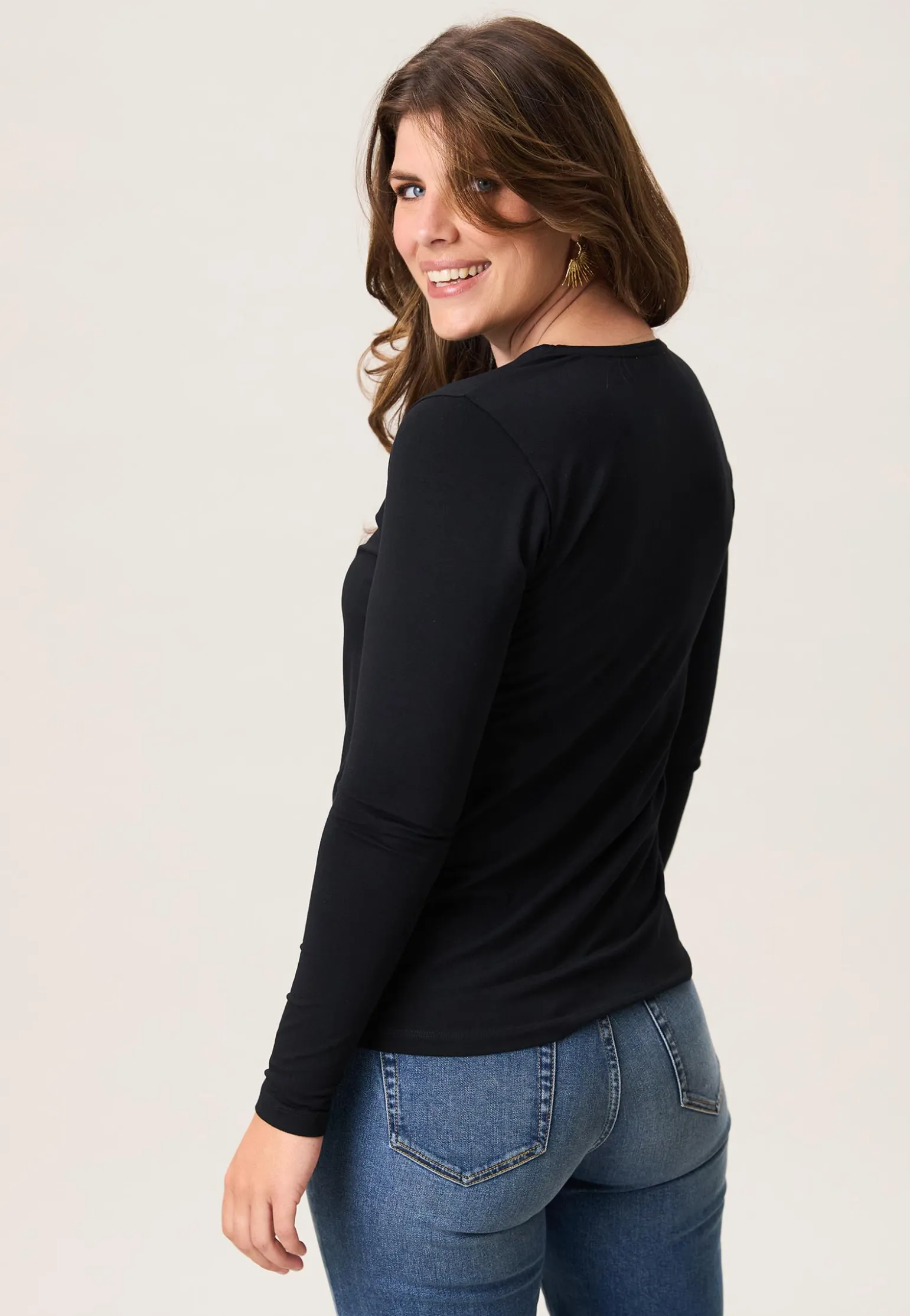 Sale Miss Etam T-shirt lange mouw Zwart