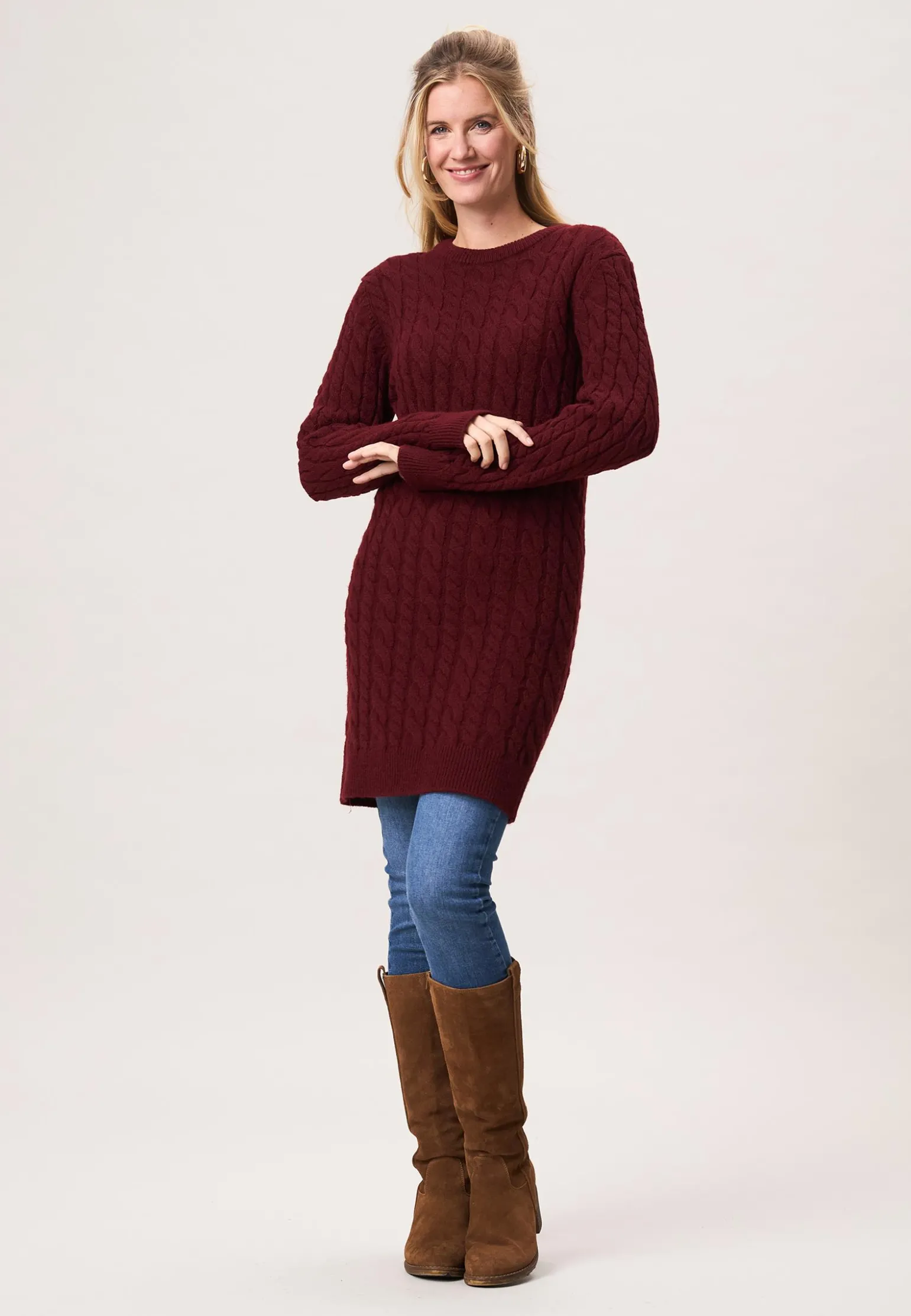 Hot Miss Etam Tuniek jurk rood brei Dark red