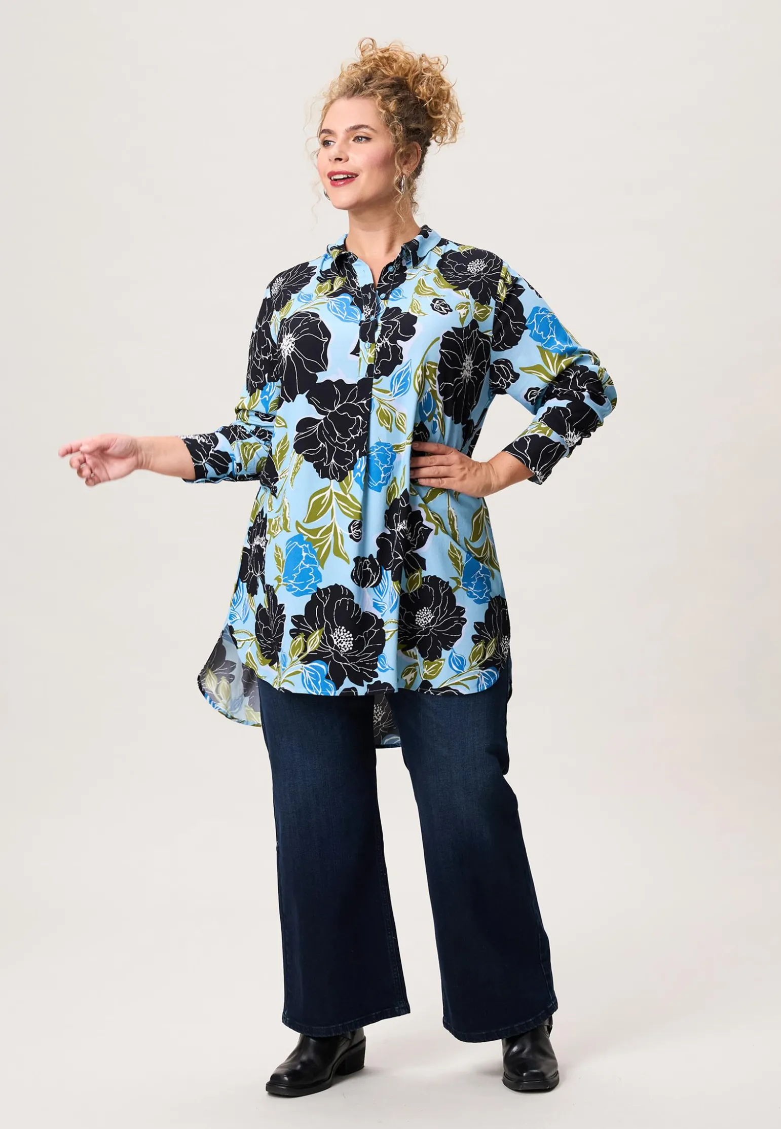 Sale Miss Etam Tuniek print Multi delphi blue