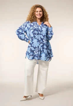 Outlet Miss Etam Tuniek print blauw Multi denim blue