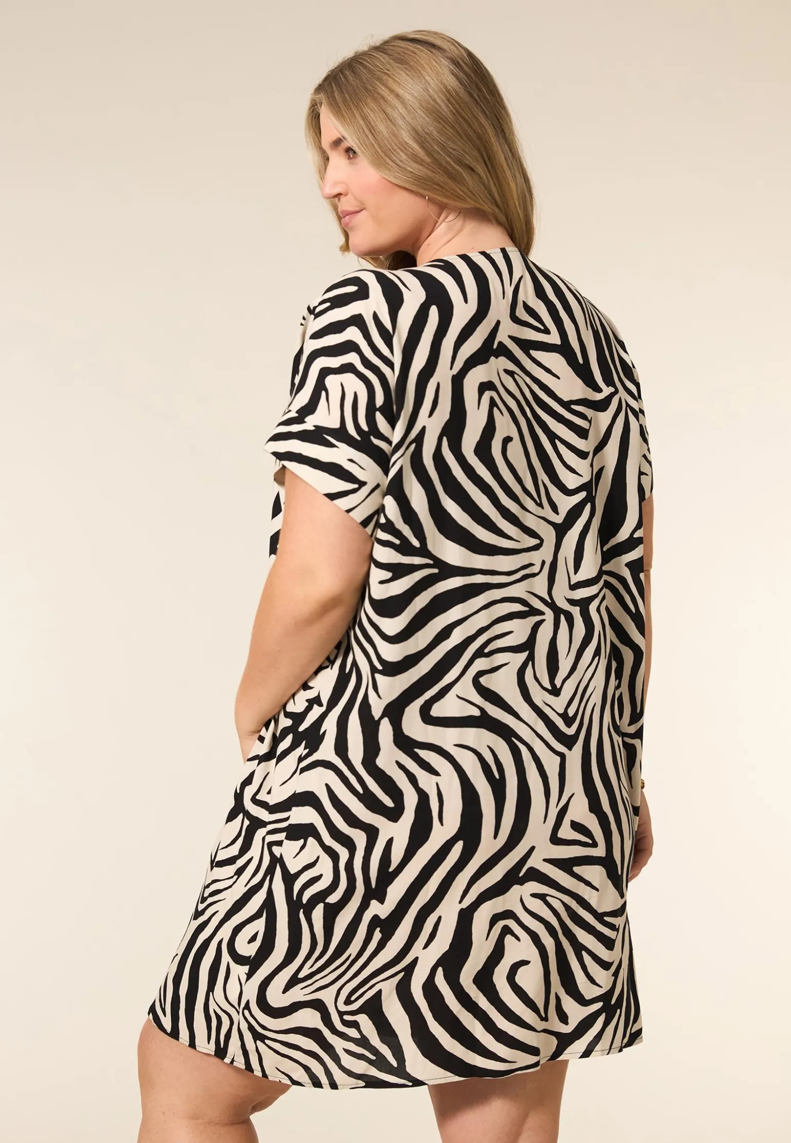 Hot Miss Etam Tuniek print zwart Multi zand
