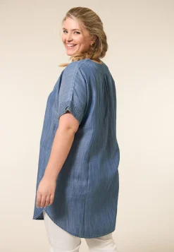 Miss Etam Tuniek tencel blauw Medium denim
